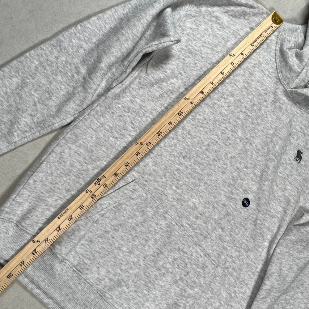 New Abercrombie Kids Hoodie Kids 13/14 Grey Camo Lined Relaxed Fit Pullover NWT